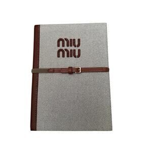 Miu Miu GWP Woven Tweed Texture Notebook Journal Elastic Belt Closure